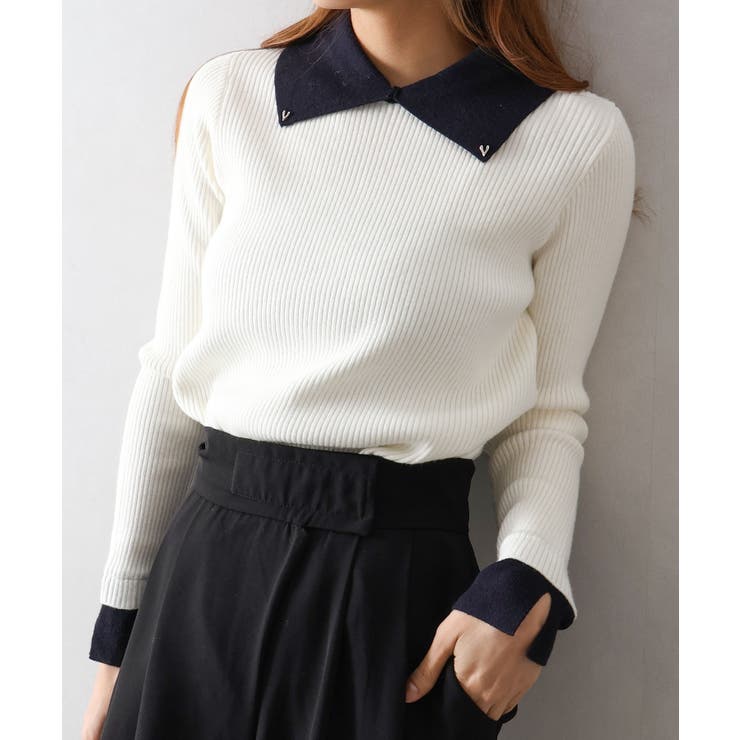 襟付きニットプルオーバー | SpRay | 詳細画像20 