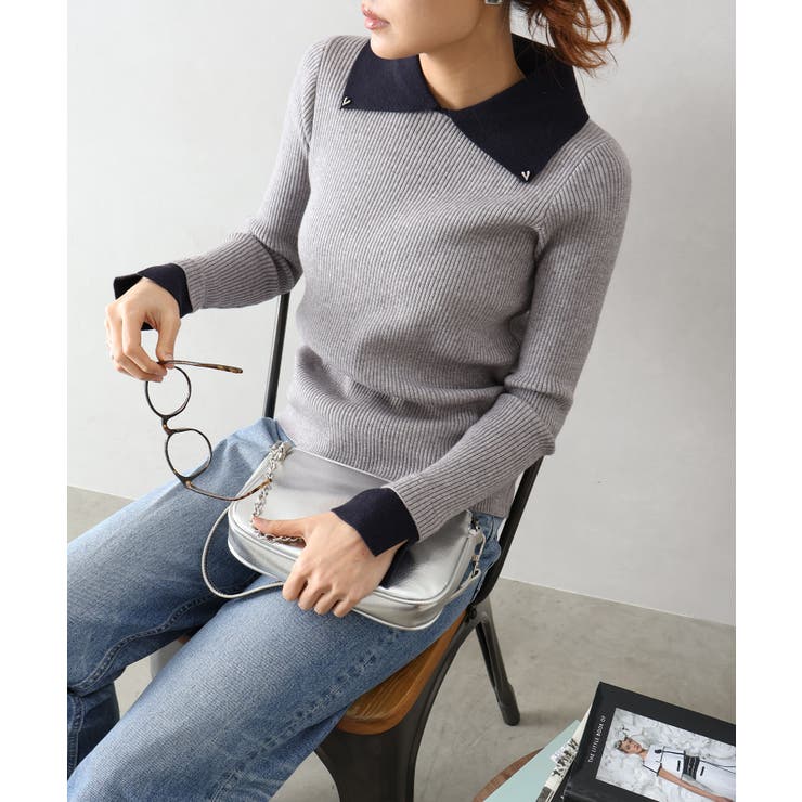 襟付きニットプルオーバー | SpRay | 詳細画像2 