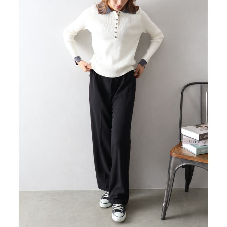 配色ニットポロシャツ | SpRay | 詳細画像14 