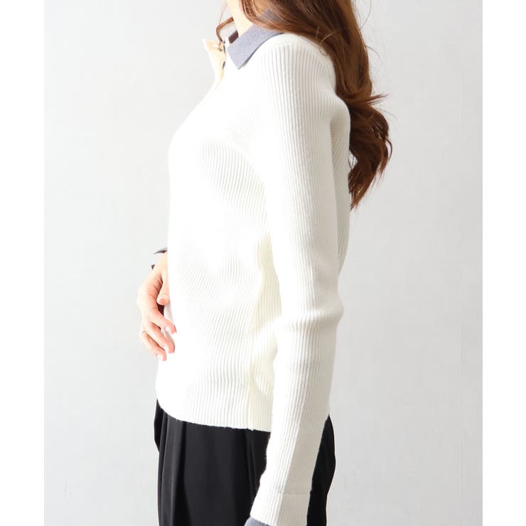 配色ニットポロシャツ | SpRay | 詳細画像16 