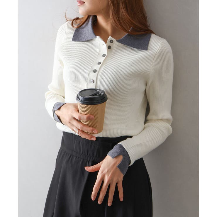 配色ニットポロシャツ | SpRay | 詳細画像22 