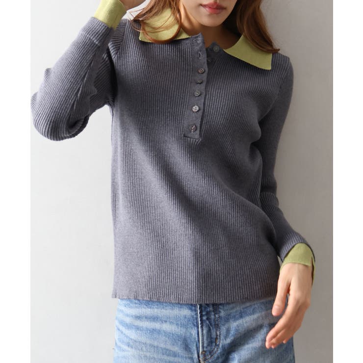 配色ニットポロシャツ | SpRay | 詳細画像25 