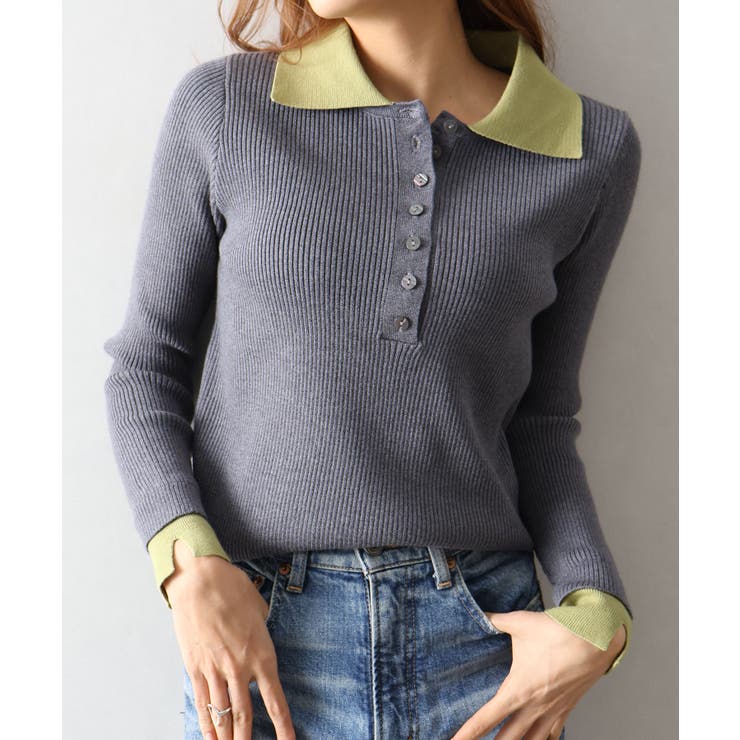 配色ニットポロシャツ | SpRay | 詳細画像27 