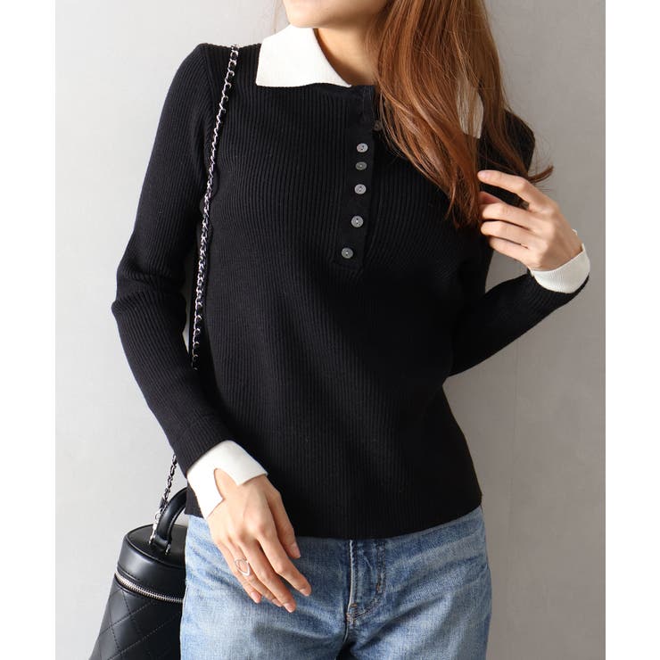 配色ニットポロシャツ | SpRay | 詳細画像29 