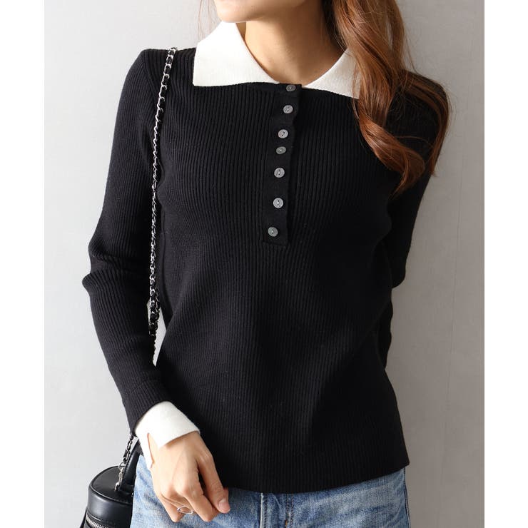 配色ニットポロシャツ | SpRay | 詳細画像31 