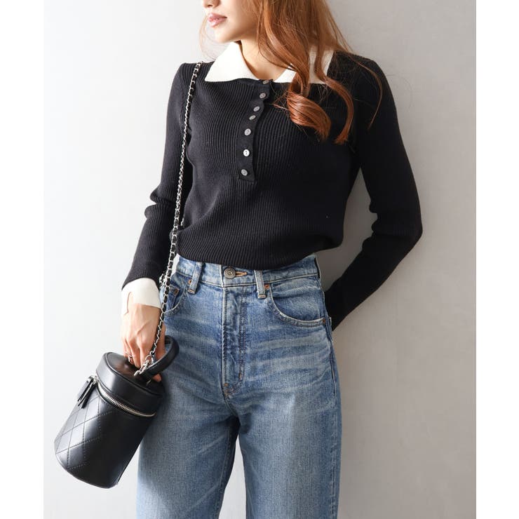 配色ニットポロシャツ | SpRay | 詳細画像34 