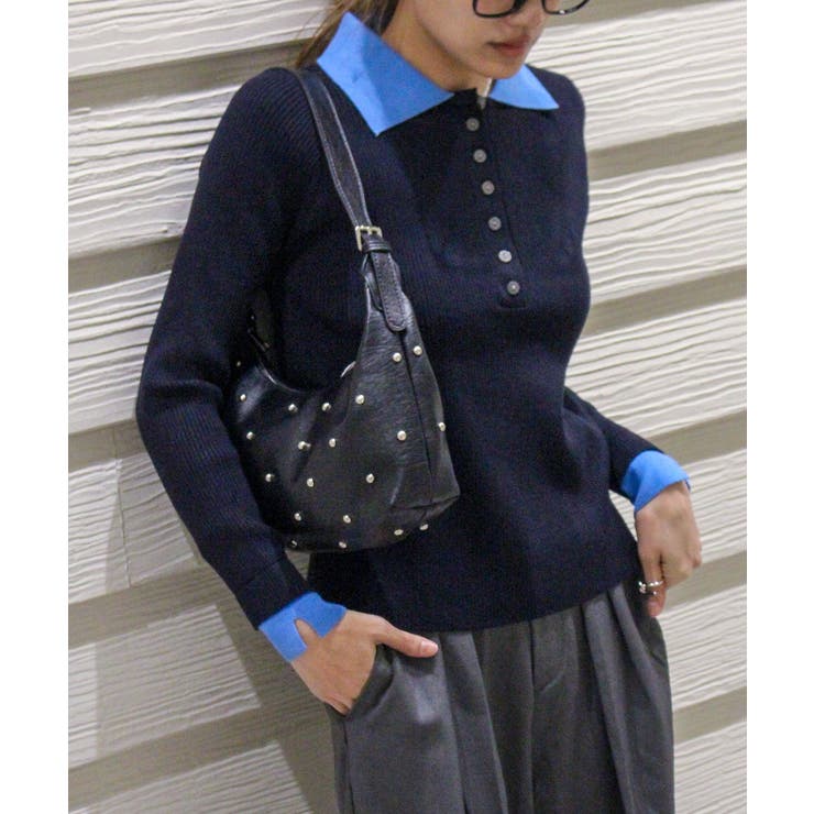 配色ニットポロシャツ | SpRay | 詳細画像35 