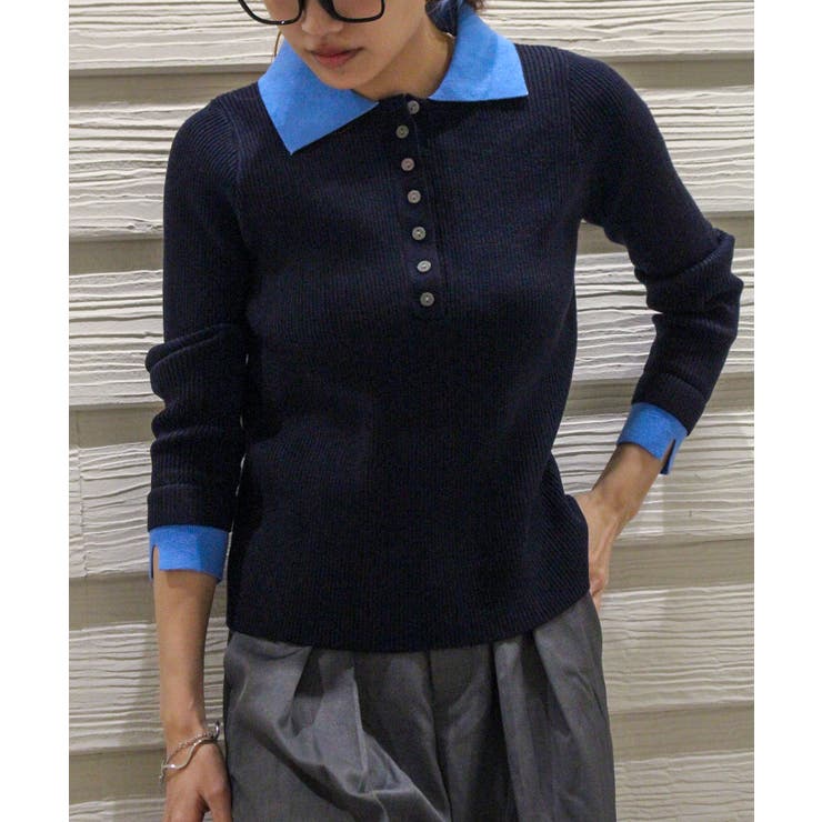 配色ニットポロシャツ | SpRay | 詳細画像36 