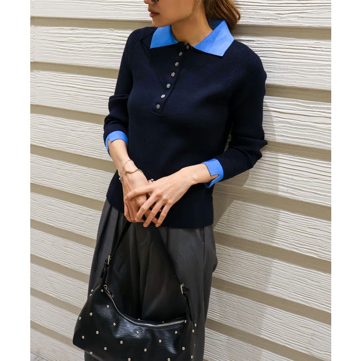 配色ニットポロシャツ | SpRay | 詳細画像37 