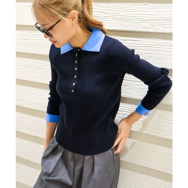 配色ニットポロシャツ | SpRay | 詳細画像38 