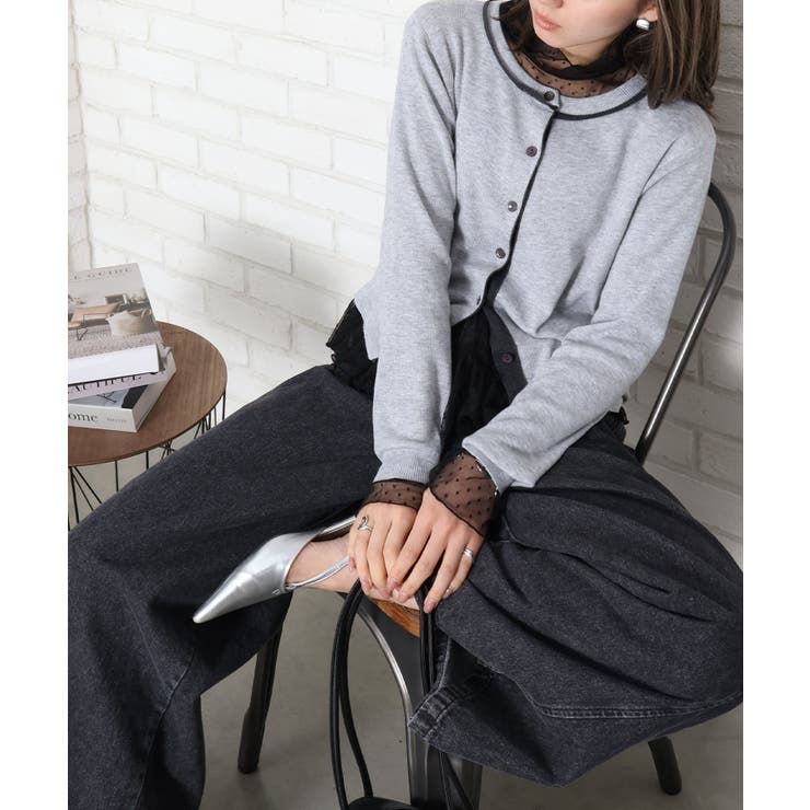 配色クルーカーディガン | SpRay | 詳細画像9 