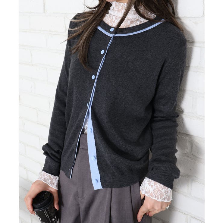 配色クルーカーディガン | SpRay | 詳細画像13 