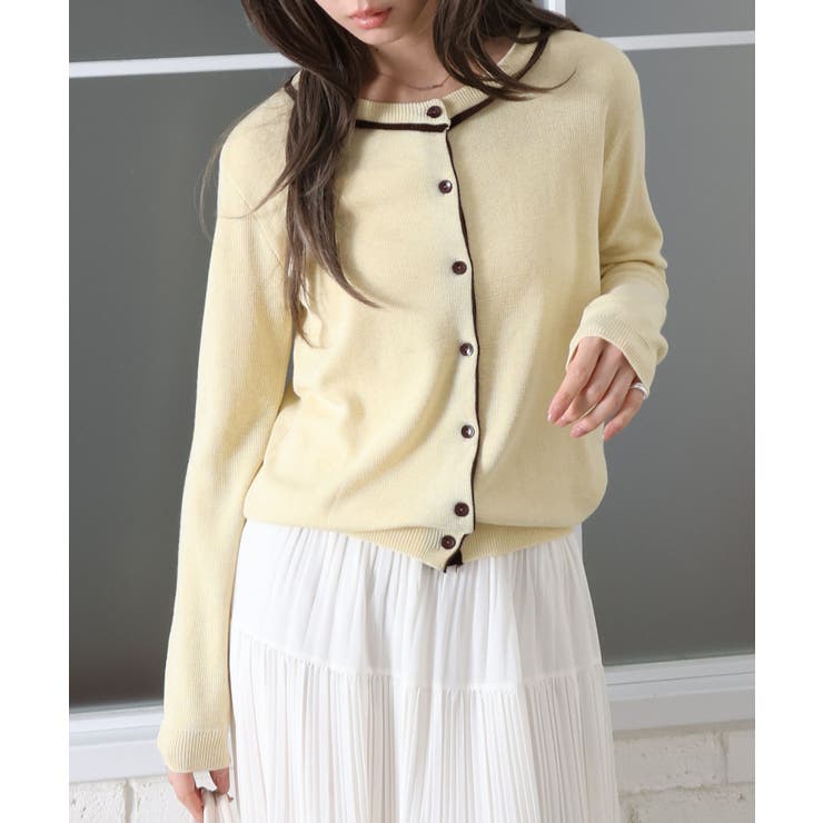 配色クルーカーディガン | SpRay | 詳細画像23 