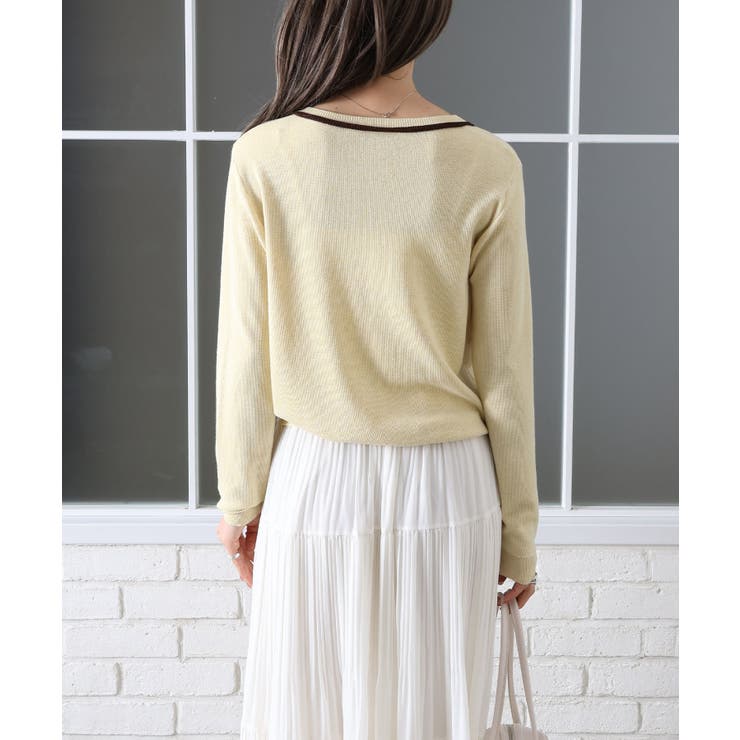 配色クルーカーディガン | SpRay | 詳細画像25 