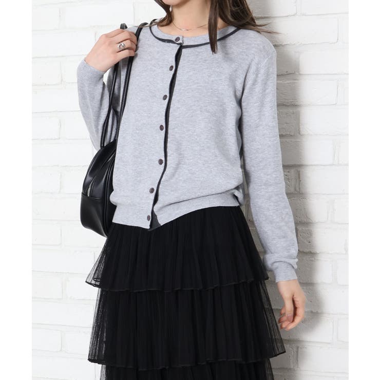 配色クルーカーディガン | SpRay | 詳細画像2 