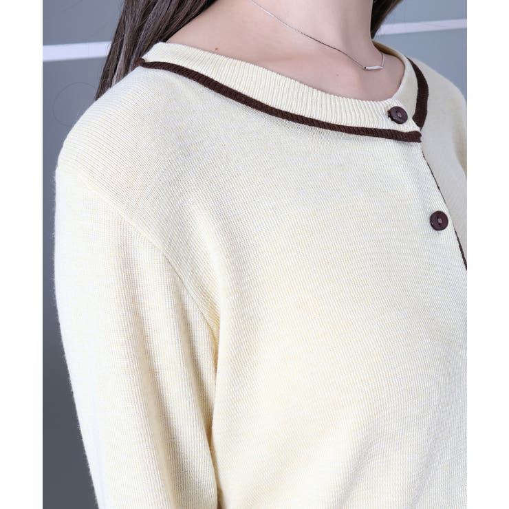 配色クルーカーディガン | SpRay | 詳細画像26 