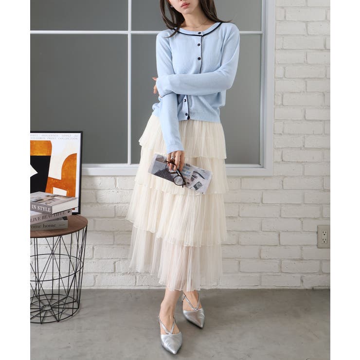 配色クルーカーディガン | SpRay | 詳細画像32 