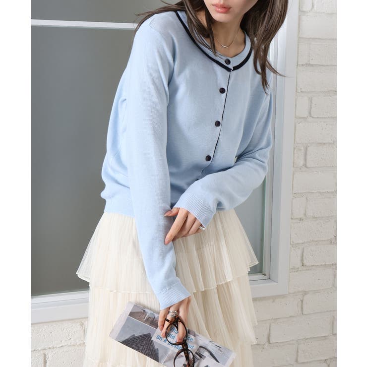 配色クルーカーディガン | SpRay | 詳細画像34 