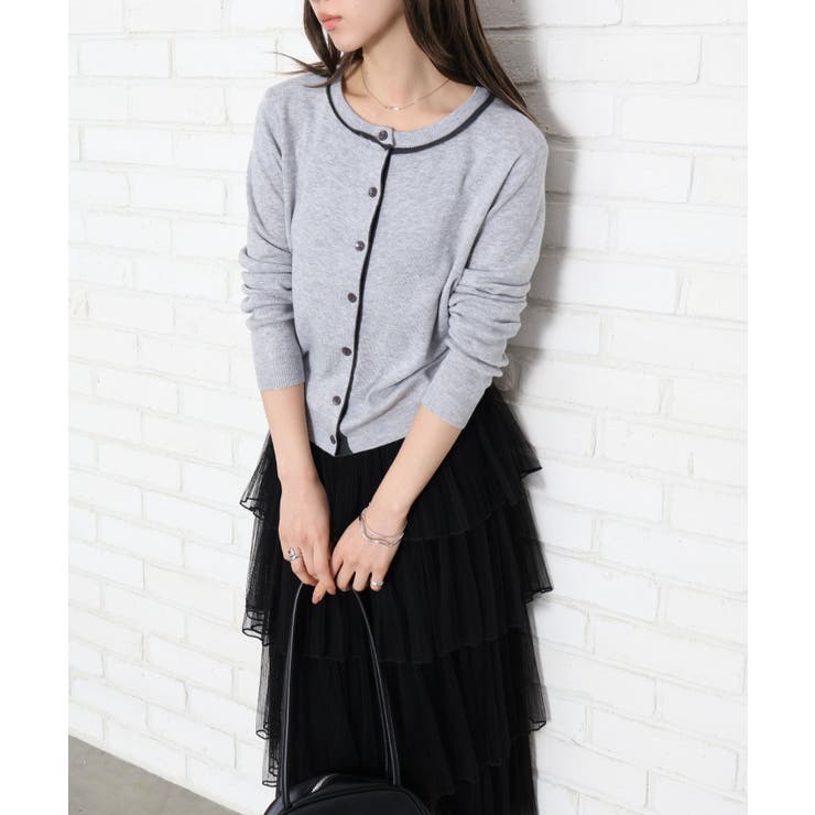 配色クルーカーディガン | SpRay | 詳細画像4 