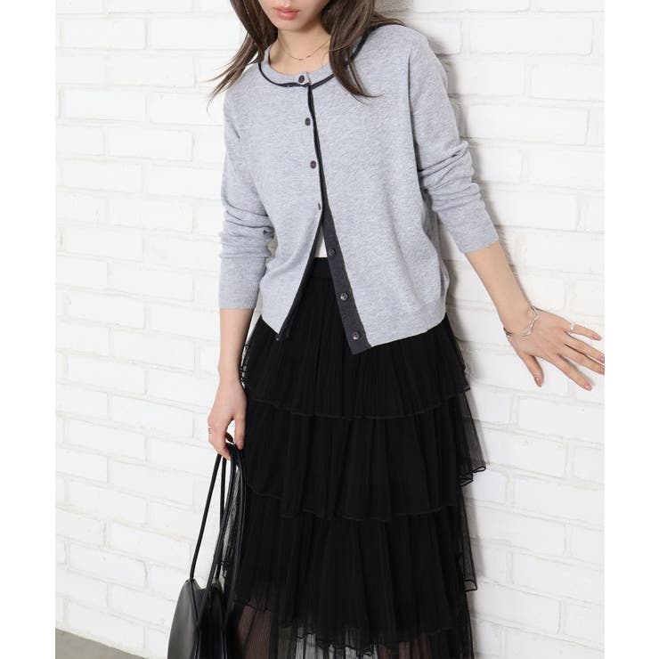 配色クルーカーディガン | SpRay | 詳細画像5 