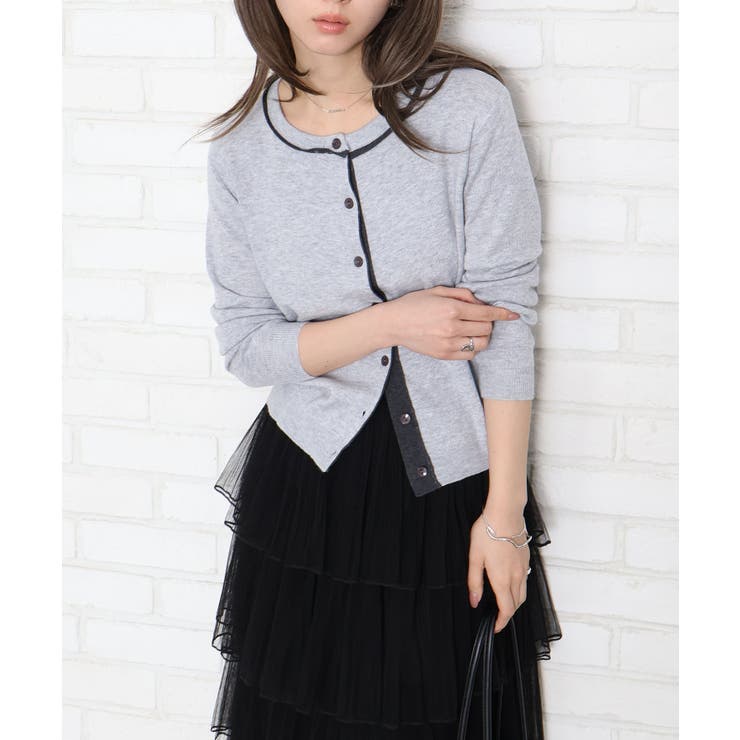 配色クルーカーディガン | SpRay | 詳細画像6 