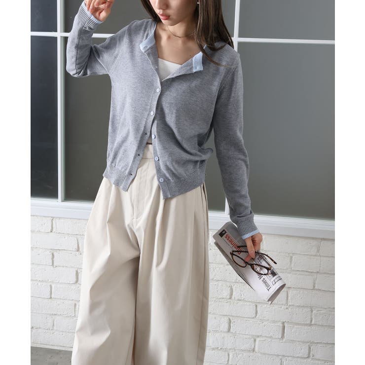 配色ニットカーディガン | SpRay | 詳細画像16 