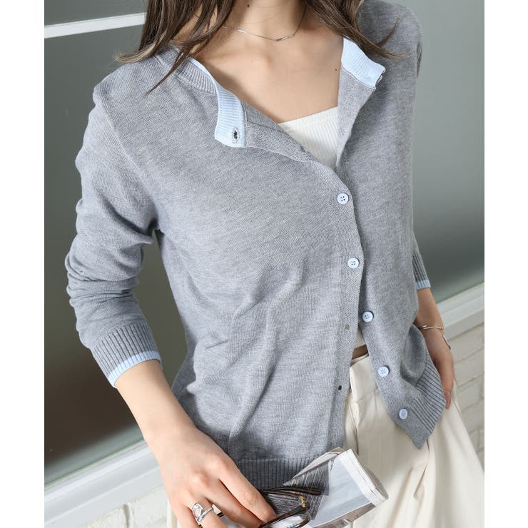 配色ニットカーディガン | SpRay | 詳細画像17 