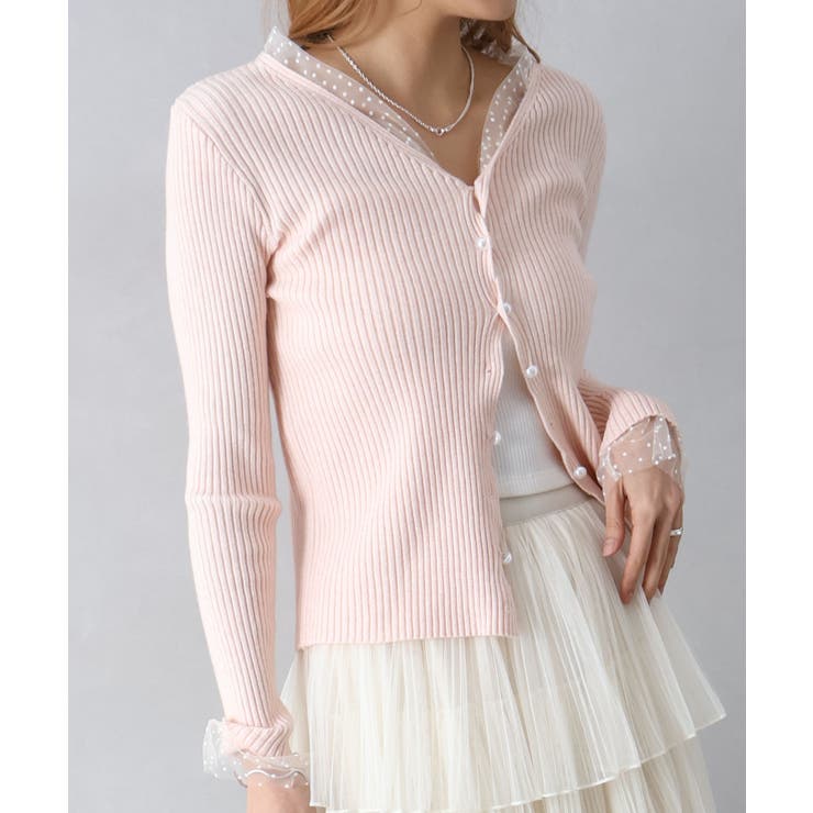 ドットチュールリブカーディガン | SpRay | 詳細画像22 