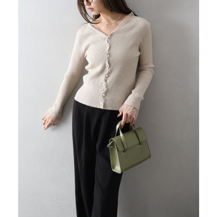 ドットチュールリブカーディガン | SpRay | 詳細画像33 