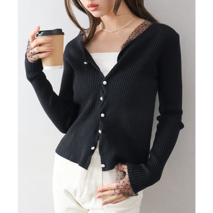 ドットチュールリブカーディガン | SpRay | 詳細画像38 