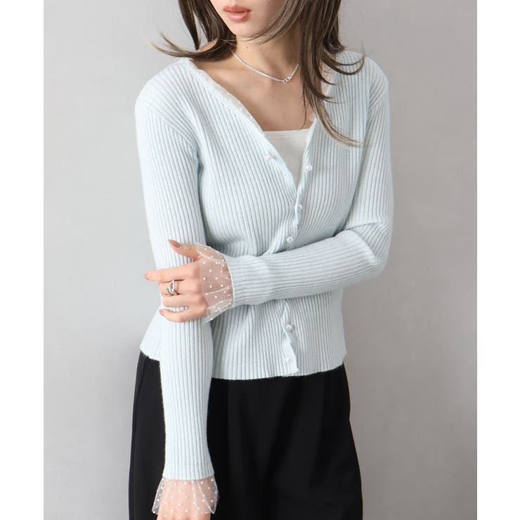 ドットチュールリブカーディガン | SpRay | 詳細画像39 