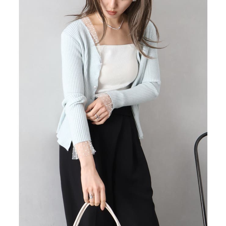 ドットチュールリブカーディガン | SpRay | 詳細画像40 