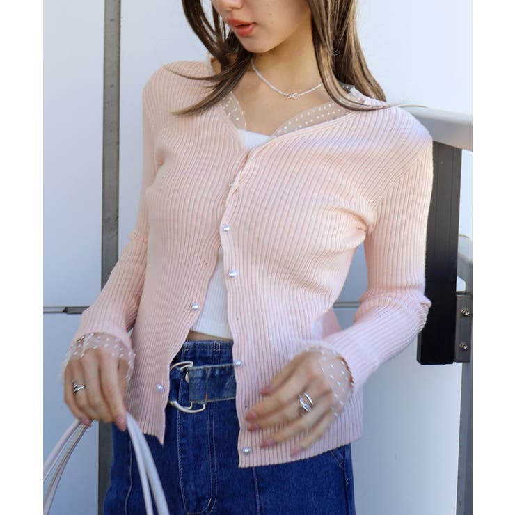 ドットチュールリブカーディガン | SpRay | 詳細画像42 