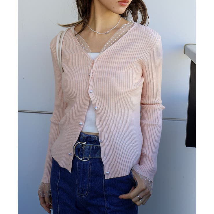 ドットチュールリブカーディガン | SpRay | 詳細画像43 