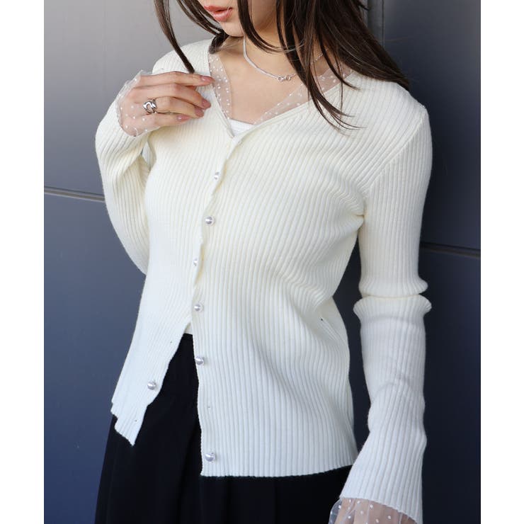 ドットチュールリブカーディガン | SpRay | 詳細画像44 