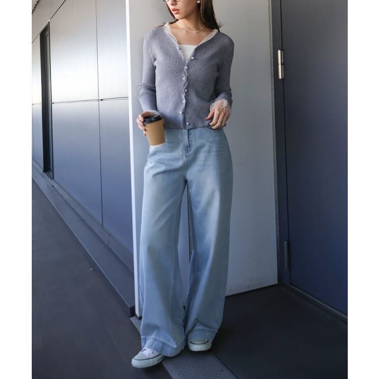 ドットチュールリブカーディガン | SpRay | 詳細画像5 