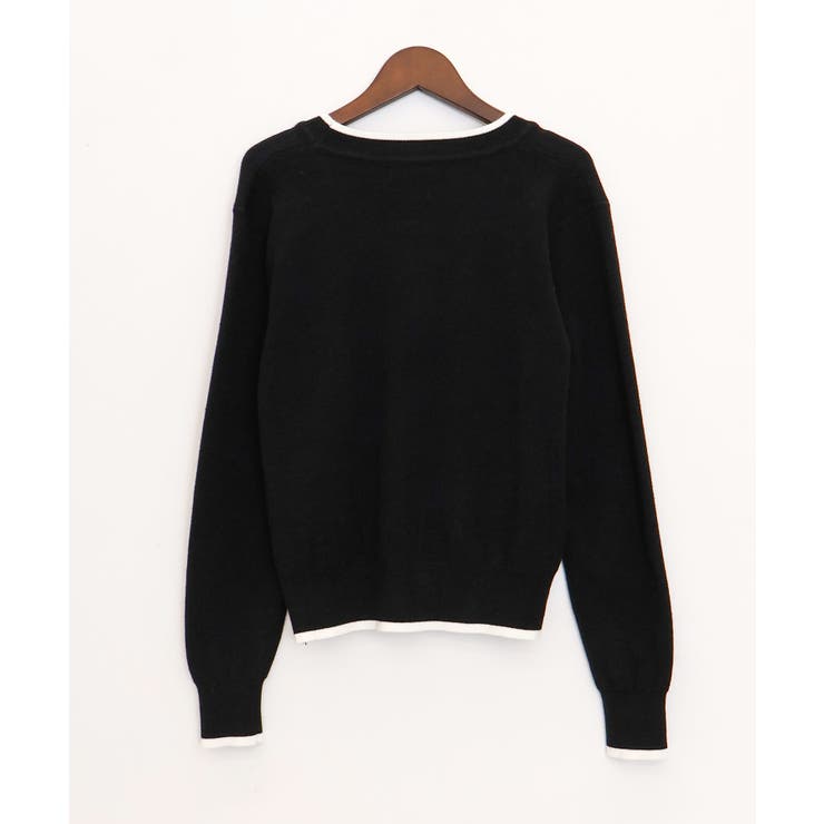 バイカラーVネックカーディガン | SpRay | 詳細画像8 