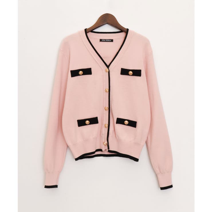 バイカラーVネックカーディガン | SpRay | 詳細画像10 