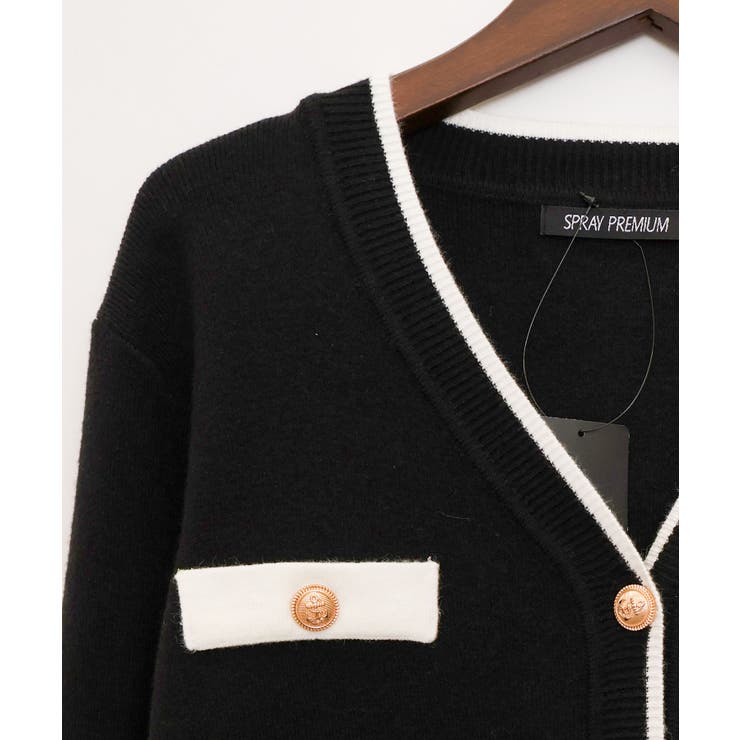 バイカラーVネックカーディガン | SpRay | 詳細画像11 