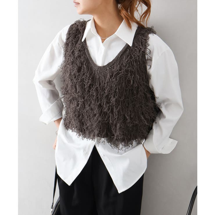 チャコールグレー | ループニットベスト | SpRay