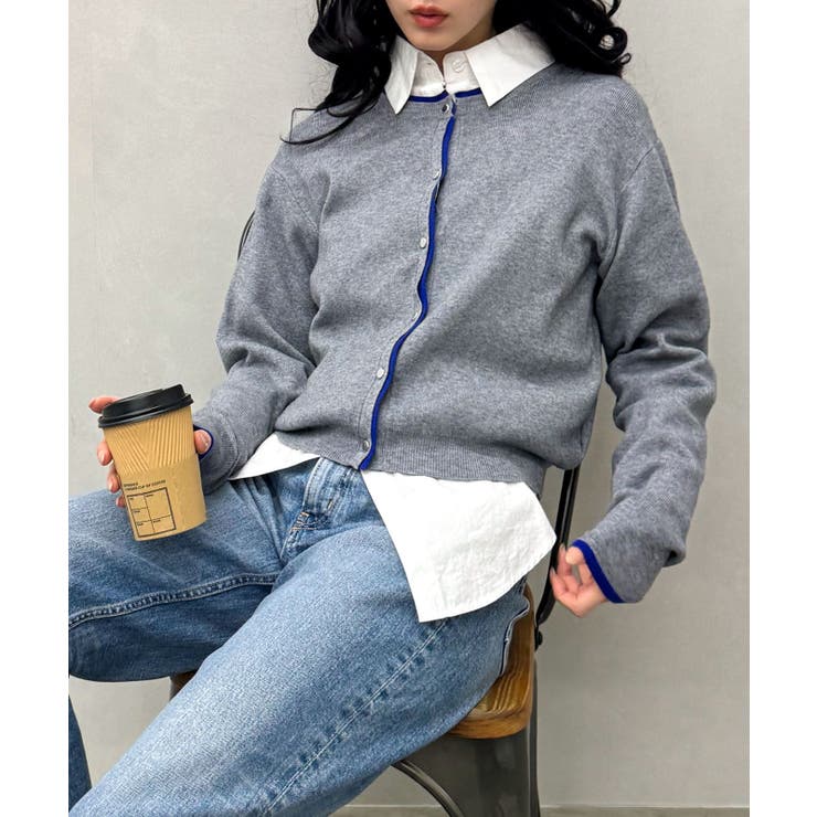 配色ニットカーデ | SpRay | 詳細画像11 