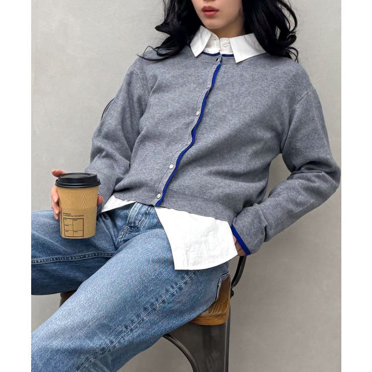 配色ニットカーデ | SpRay | 詳細画像12 