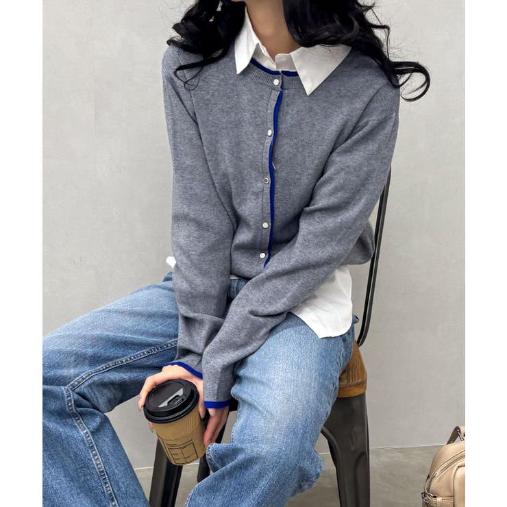 配色ニットカーデ | SpRay | 詳細画像13 