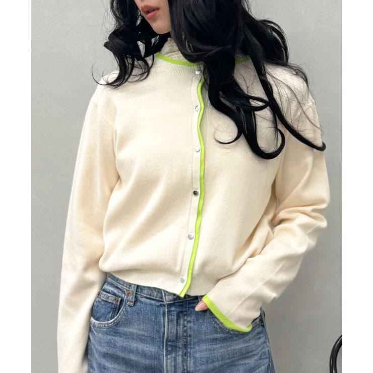 配色ニットカーデ | SpRay | 詳細画像16 