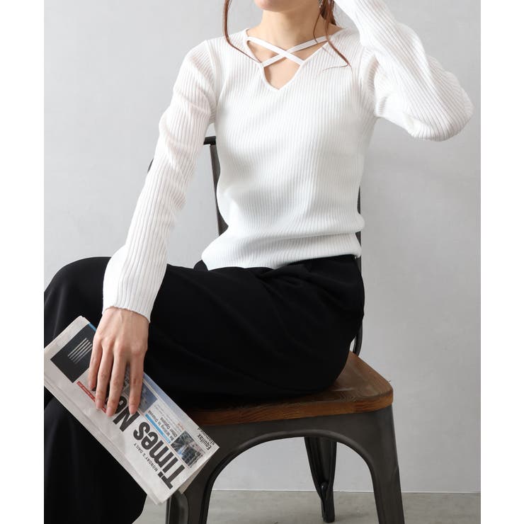 フロントクロスリブニット | SpRay | 詳細画像3 