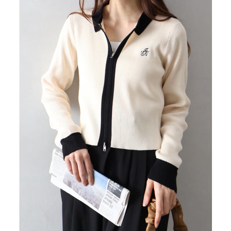 配色切替ジップカーディガン | SpRay | 詳細画像15 