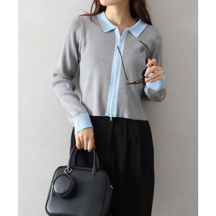 配色切替ジップカーディガン | SpRay | 詳細画像19 