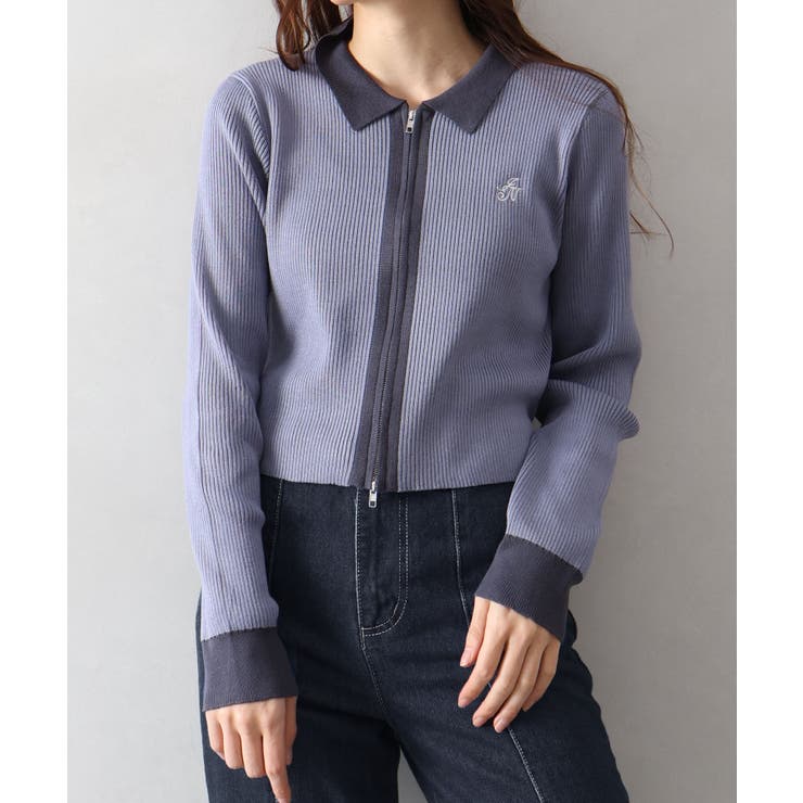 配色切替ジップカーディガン | SpRay | 詳細画像25 