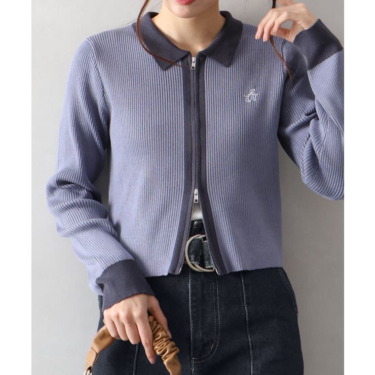 配色切替ジップカーディガン | SpRay | 詳細画像27 