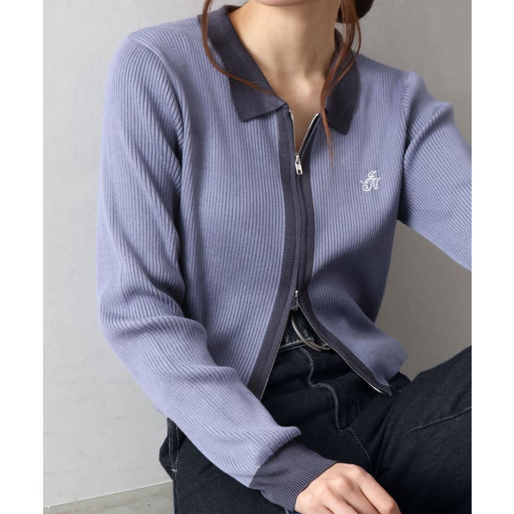 配色切替ジップカーディガン | SpRay | 詳細画像29 